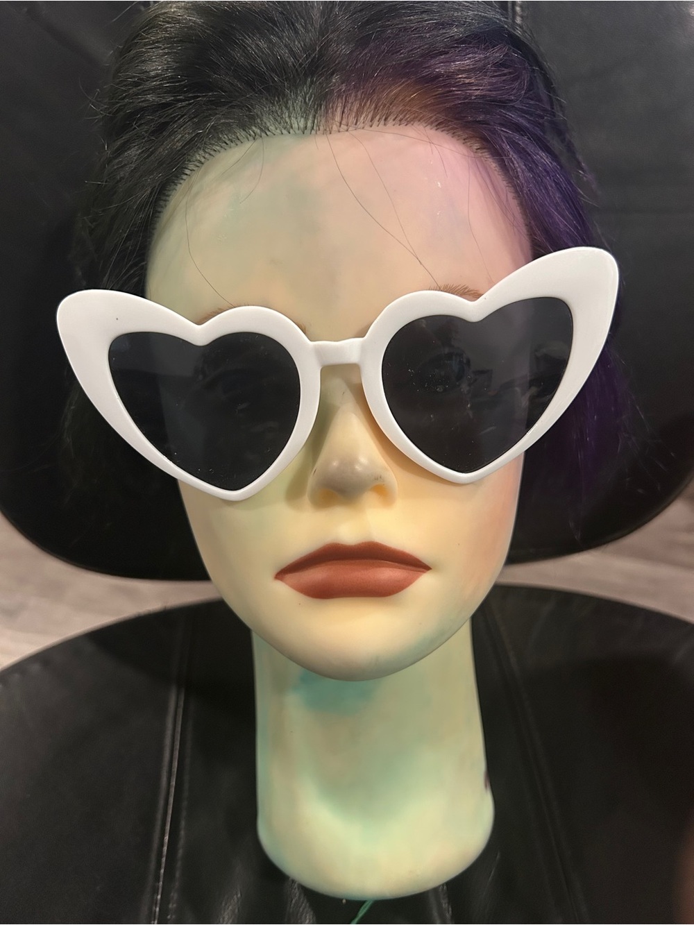 White Heart-Shaped Women's Sunglasses